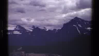 British Columbia Canada (1979): Panning Steadily Across The Peaks Of A Snow Capped