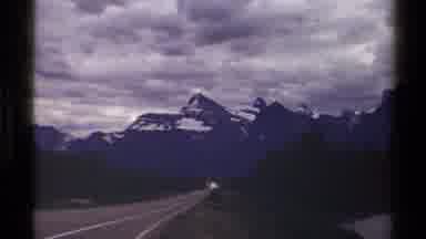 British Columbia Canada (1979): Freeway With Snowy Mountains In The Distance Then