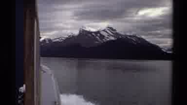 British Columbia Canada (1979): Mountain Views From Boat On Body Of Water With
