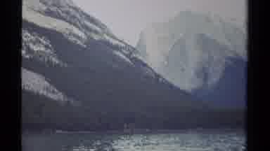 British Columbia Canada-1979: Mountain Lake And Snow-Capped Peaks In Super 8 Film