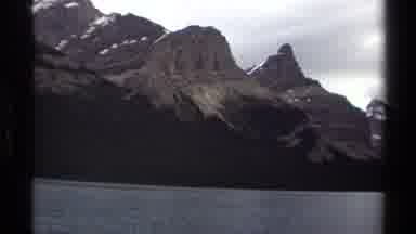 British Columbia Canada (1979): Beautiful Mountain Range With White Yacht On Water