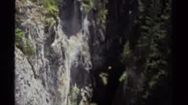 British Columbia Canada (1979): Hiker Viewing The Cliff Of A Canyon While On A