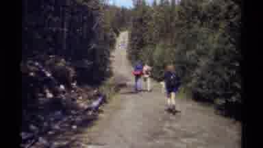 British Columbia Canada (1979): A Group Of Hikers Walking Along The Willow Creek