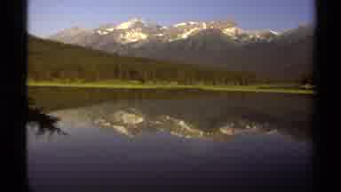 British Columbia Canada (1979): Beautiful Snow-Capped Mountains With Lake In