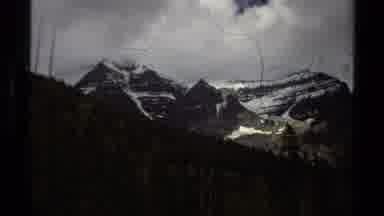 British Columbia Canada (1979): Snow Mountains Under Cloudy Sky Then Interruption