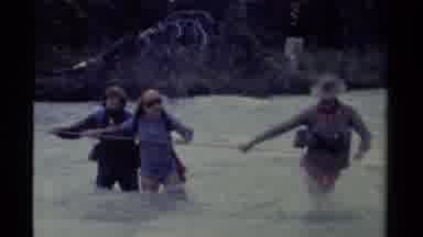 British Columbia Canada (1979): Crossing Fast Mountain Stream Using A Rope