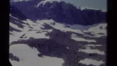 British Columbia Canada (1979): Camera Pans Across A Cool Gray Snow Covered
