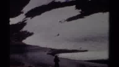British Columbia Canada (1979): A Person Going Down Side Of Mountain Covered In
