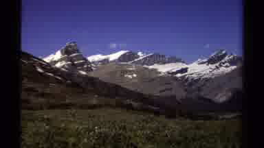 British Columbia Canada (1979): A View Of Hikers And Isolated Mountain Peaks