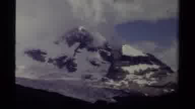 British Columbia Canada (1979): White Snow Capped Mountains With White Fluffy