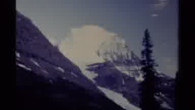 British Columbia Canada (1979): A Misty Mountain And It Appear As Golden Color On