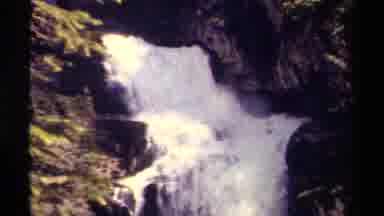 British Columbia Canada (1979): Waterfall Streaming Down Beautiful Mountain Side