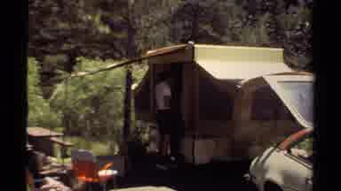 Mendocino California USA (1980): Outdoors Camping With Pop-Up Camper