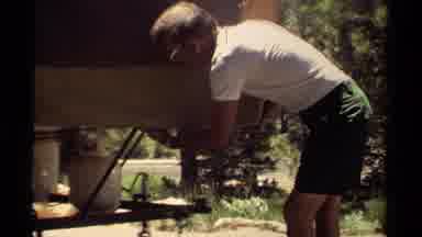 Mendocino California USA (1980): The Man Trying To Push And Packing For Loading