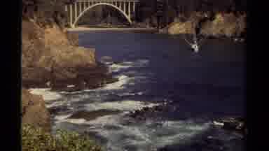 Mendocino California USA (1980): Coastal Scenes With Small Waves Crashes Into