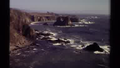 Mendocino California USA (1980): Seacoast With Rocks Surf Cliffs And Ocean Horizon