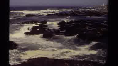 Mendocino California USA (1980): Waves On The Shore Hit The Rocks And The Public