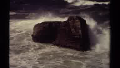 Mendocino California USA (1980): Large Waves Formed When Whitecaps Of Waves Coming