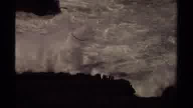Mendocino California USA (1980): Ocean Waves Break Against The Side Of Cliffs And