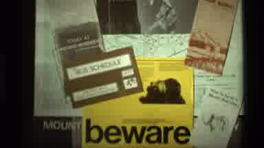 Alaska USA-1977: Vintage Travel Materials and Bear Warning Sign from Mount McKinley National Park