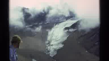 Alaska USA (1977): People Looking At Ice Covered Mountain On A Clear Winter Day