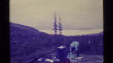 Alaska USA (1977): Two Old People Set Up A Picnic At The Christmas Tree Farm