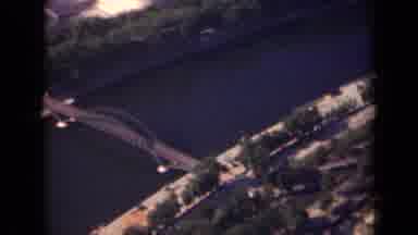 Paris France (1939): Overhead Shot Of A River With Cities On Both Sides And