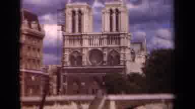 Paris France (1939): Stationary Video Of Notre Dame In France And People Walking