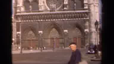 Paris France (1939): People And Cars In Front Of Notre Dame With A Still Of People