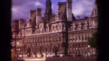 PARIS FRANCE-1939: Historic Hôtel de Ville with Pedestrians Walking By