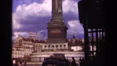 Paris France (1939): Old Vintage Film Of Large Statue In The City Cylinder Column