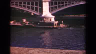 Paris France (1939): River Barges Hard At Work On A River Heading Towards And Arch
