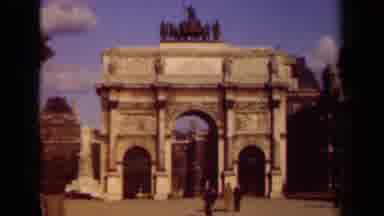 Paris France (1939): People Walking In Front Of A Triumphal Arch While Traffic