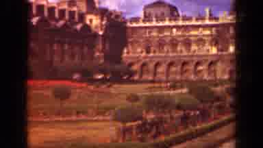 Paris France (1939): Large Old Building Along With A Large Garden And Some Statues