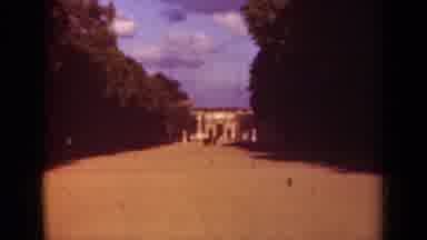 Paris France (1939): A Long Concrete Walkway Surrounded By Trees Leading Up To A