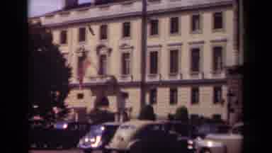 Paris France (1939): Large Building With American Flag And Monument Circa 1940s