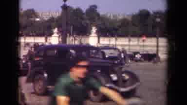 Paris France (1939): A Busy Street Full Of People Driving Old Cars Historical
