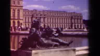 Paris France (1939): Statue Of Man Reclining Next To Fountain In Front Of Large