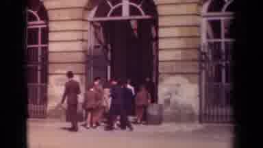Paris France (1939): Visitors To Square With Horse Statue Enter Historical