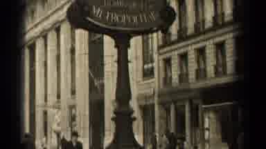 Paris France (1947): Sign In A City With People Walking Around And A Car Driving
