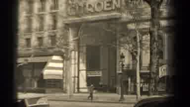 Paris France (1947): People Walking In Front Of An Old Theater That Is Showing A