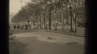 Paris France (1947): Old Film Of People Walking Across Street With Trees Ending On