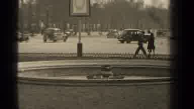 Paris France (1947): A City View With Vehicles Street People Constructions Etc On