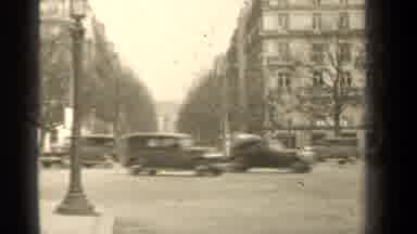 Paris France (1947): Historical Black And White Video Of 1900'S Automobiles On A