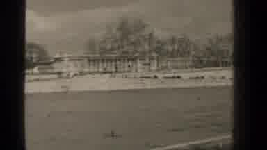 Paris France (1947): Old Construction In Front Of A Lake With Many Visitors