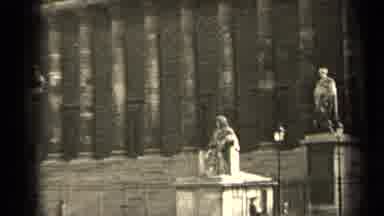 Paris France (1947): Camera Pans Across A Historic Looking Building To Show The