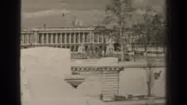 Paris France (1947): People Walking Around A Town With A Nice Background And Cars