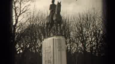 Paris France (1947): Black And White Historical Statue Of A Man On A Horse