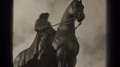 Paris France (1947): A Statue Of A Man In A Long Coat Riding A Horse And A Statue