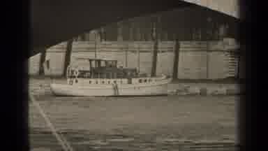 Paris France (1947): Old Video Footage Of A Boat Anchored In The Water